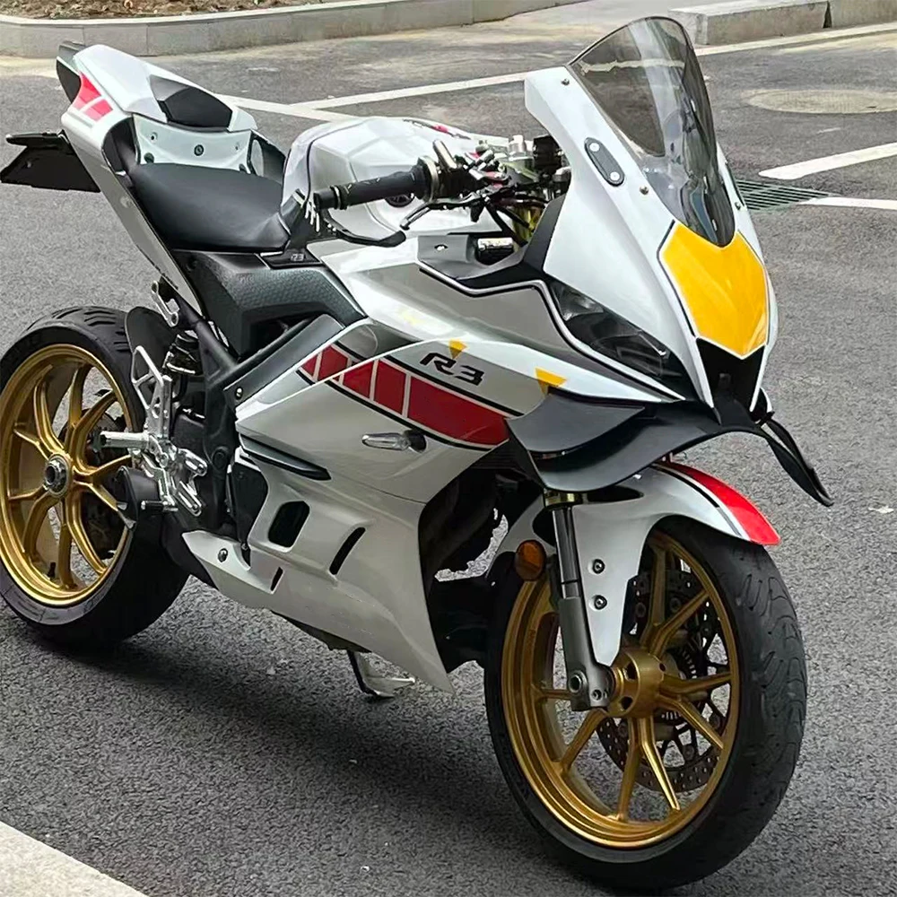 

for Yamaha YZF R3 2021 2022 2023 2024 2025 New motorcycle GP wing abs Black front spoiler lower lip thrust R3 front spoiler kit