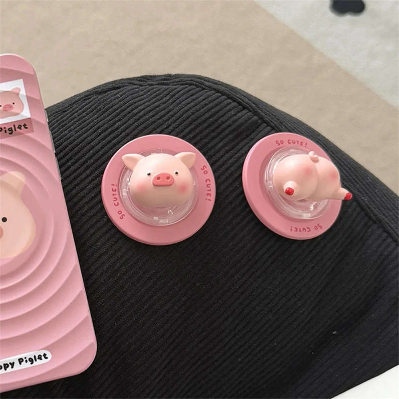 

Korean Cute Cartoon Piggy Magnetic Holder Acrylic Phone Grip Tok Detachable Bracket For Magsafe Lovely Kawaii Case Gift Support