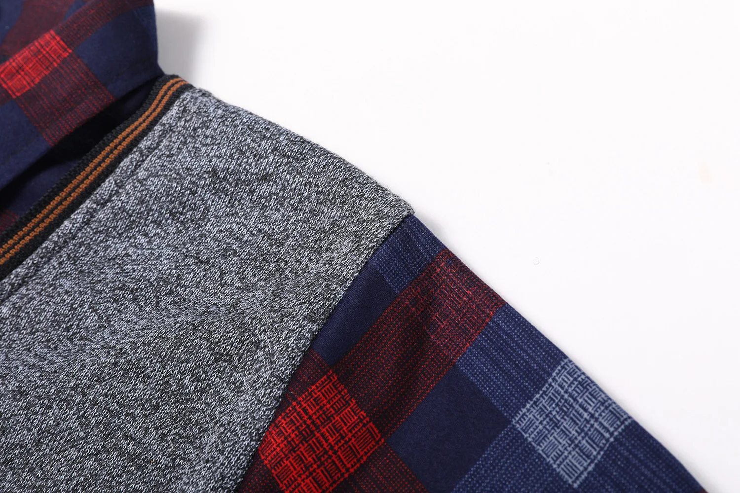 SHiONFA Herbst Winter Herren Langarm Pullover Shirts Gefälschte Zwei Stücke Pullover Fleece Dickes Hemd Gestrickte Casual Kleidung 4XL – Detail 24
