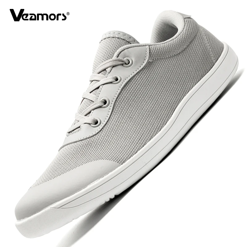 Men's Knitted Mesh Walking Shoes Minimalist Wide Toe Box Flats Light Comfort Casual Sneakers for Walking Driving Plus Size 48