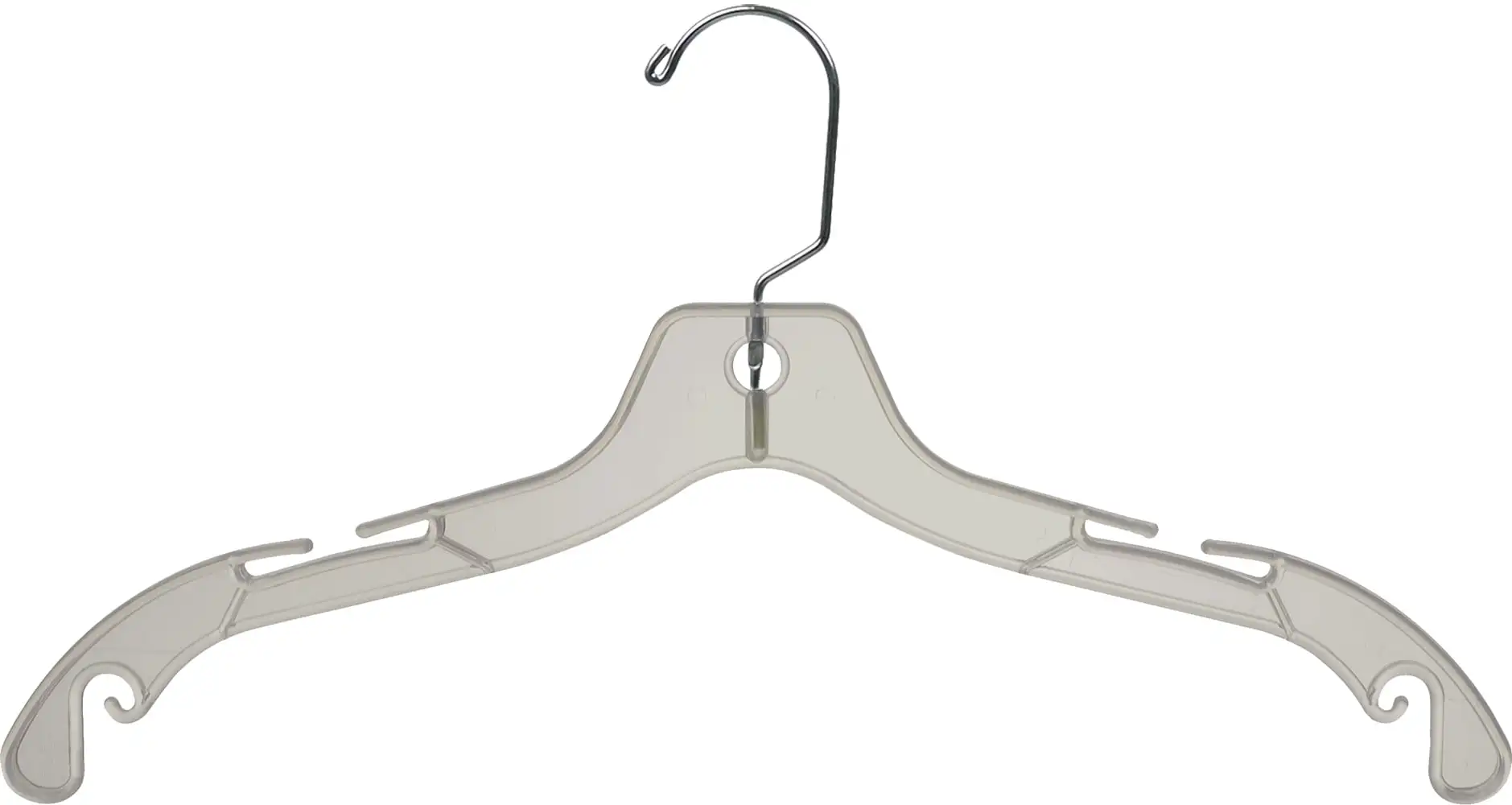 

International Hanger Clear Plastic 4-Notches Top Hanger, 50 Pack