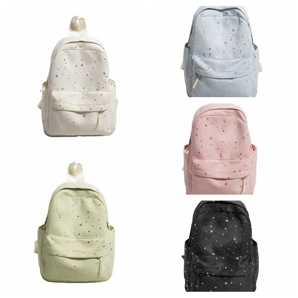 Tas Ransel Kasual Motif Bintang Kapasitas Besar Gaya Kuliah Tas Ransel Nilon Tas Selempang Gaya Korea Tas Sekolah Siswa Hadiah