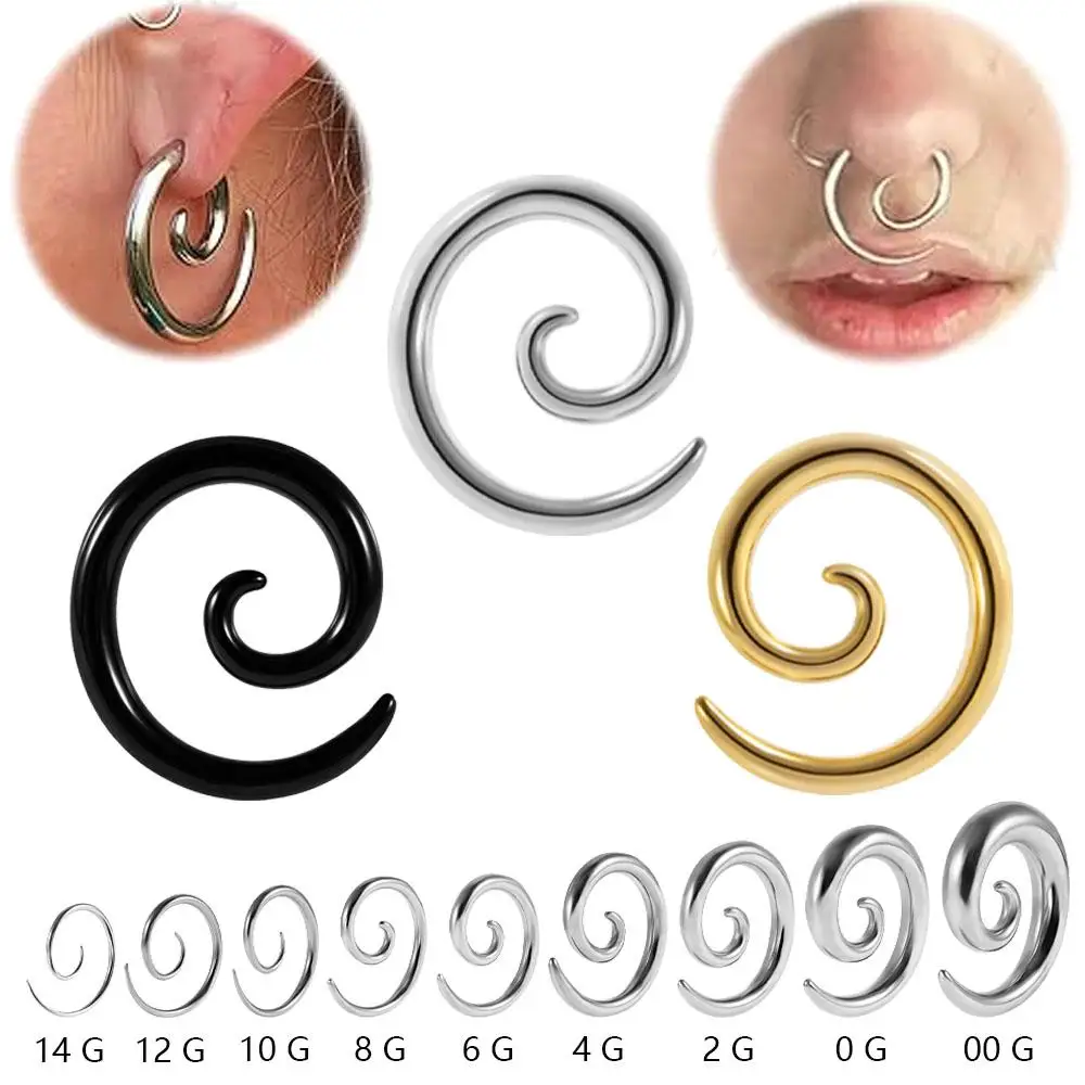 1PC Stainless Steel Ear Weights Gauge Spirals Earring Expander Snail Twist Ear Plug Stretching Tapers Ear Gauge Piercing Jewelry