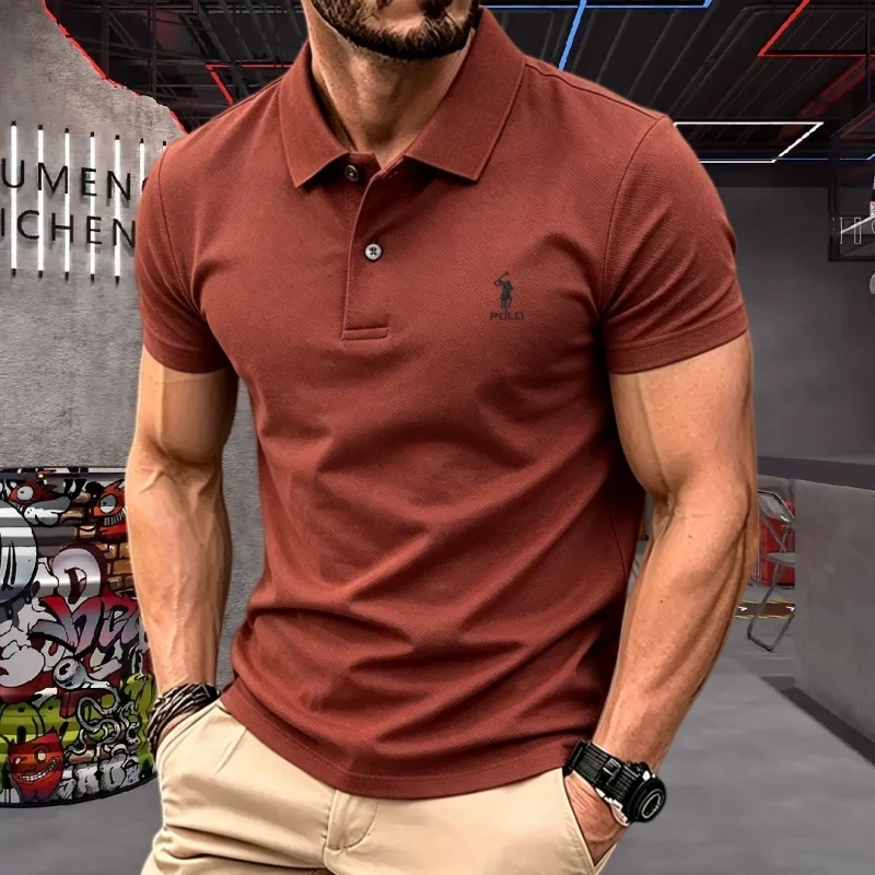 100% reine Baumwolle, hochwertiges Marken-Herren-Poloshirt mit kurzen Ärmeln, Sommer 2026, luxuriöses klassisches Mode-Golf-Oberteil, lässiges Business-T-Shirt – Detail 9