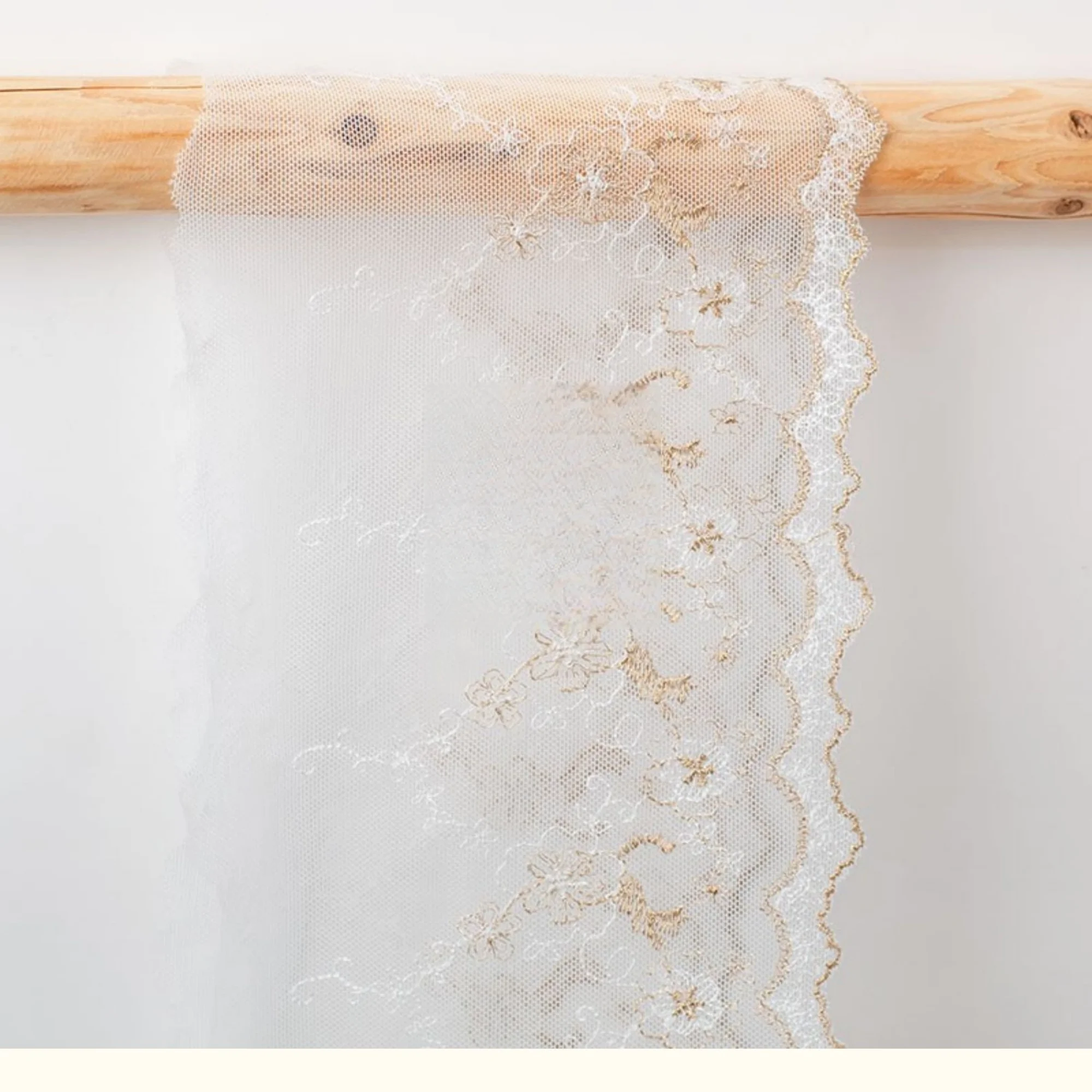 1 jard szerokości 5,9 cala tiulowej koronki, haftowana koronka, koronka w kwiaty do welonu ślubnego, koronka z falbanką do sukienki DIY