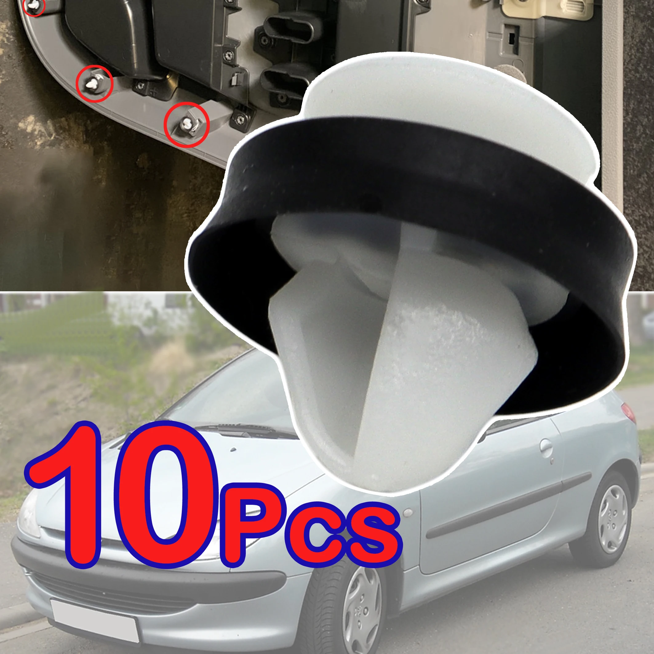 10X Interior Door Panel Card Trim Clips For Peugeot 3008 MPV SUV Van Rear Retainer Fastener Tailgate Linings Underbody Panelling