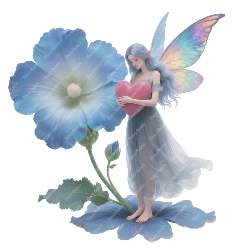 Three Ratels CEE144 Romantic Smoke Grey Flower Elf Flower Art Wall Stickers for Home Decoration
