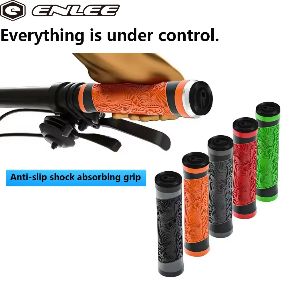 

ENLEE MTB Bike Handle Silicone Grips Flat Handlebar Bicycle Bar End Plugs Anti-Slip For MTB Road BMX Mountain Folding Parts