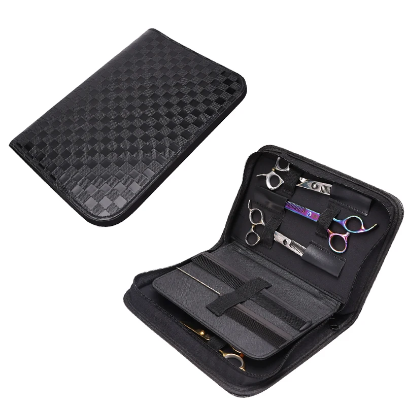 Professinal Scissors Bag Barber Hair Salon Scissor Case PU Leather Haircut Storage Hairdresser Styling Tools Accessories