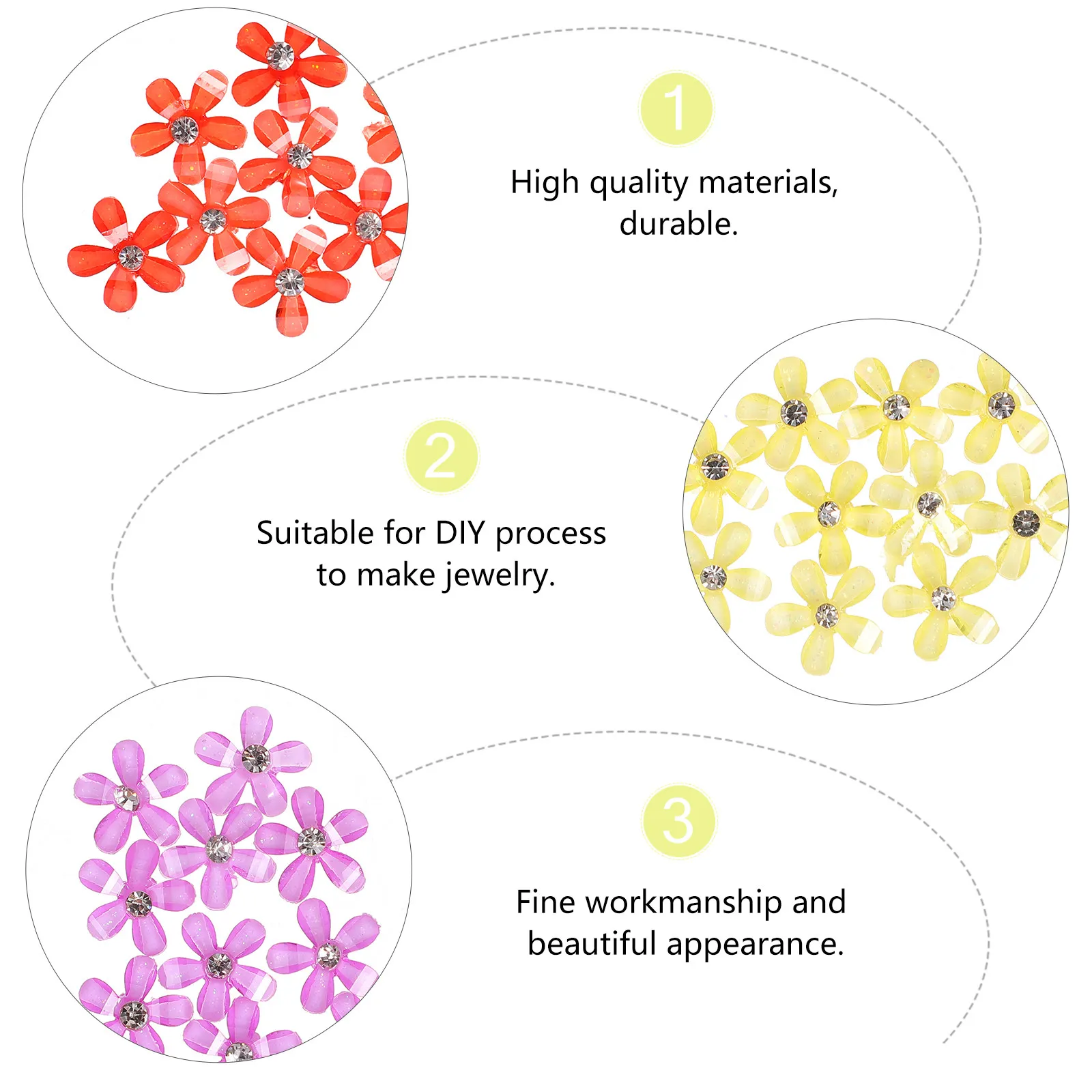 

100 шт. декоративных элементов из смолы в форме цветка для рукоделия: украшения для чехлов для телефонов, канцелярских товаров, бижутерии, брелоков