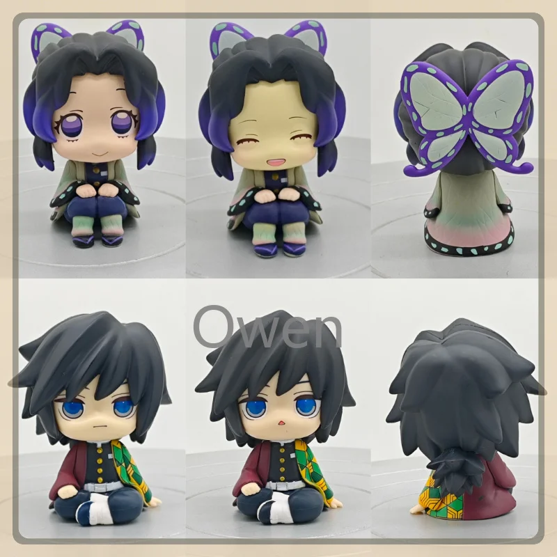 Inosuke Tanjiro Shinobu Giyu Zenitsu Muichiro Chibi Sitting Figure Demon Slayer Kimetsu No Yaiba PVC Anime Model Cute Toys Gifts view 5
