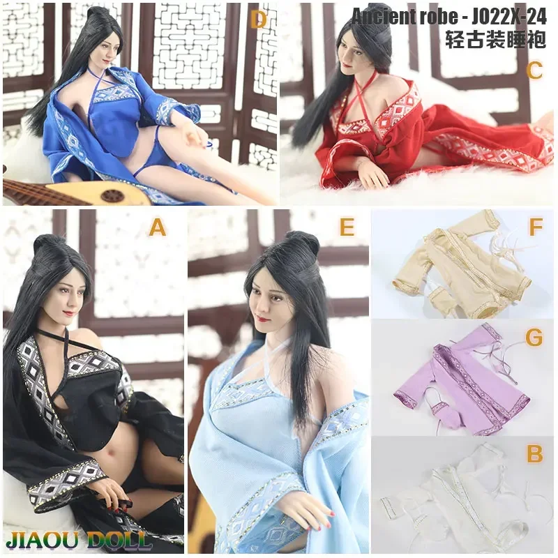 1/6 Scale Ancient  Chinese Clothing Sexy Nightgown Robe with Bellyband Underwear Model for 12in Action Figure Toy Accessory image 3