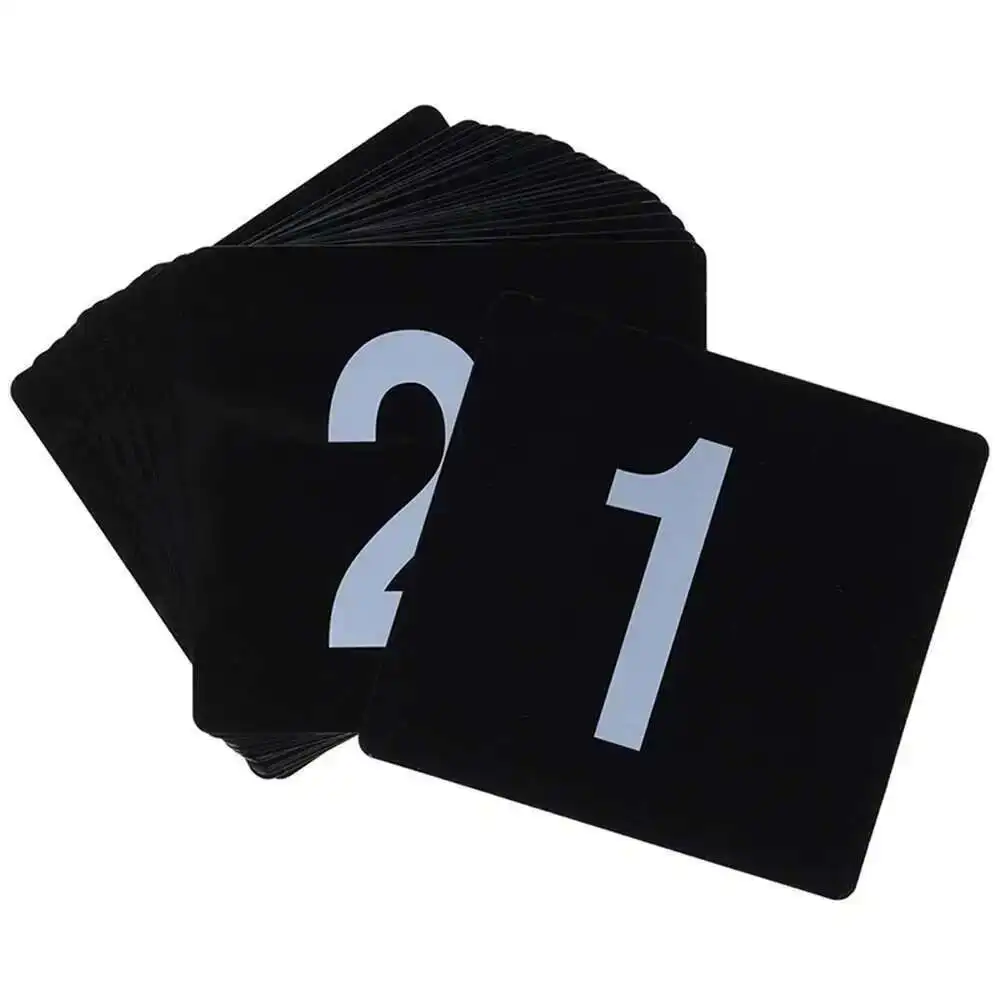 Double Side Plastic Table Table Sign Numbers Card White On Black Number Wedding Party Accessories Seat Cards Restaurant Supplies