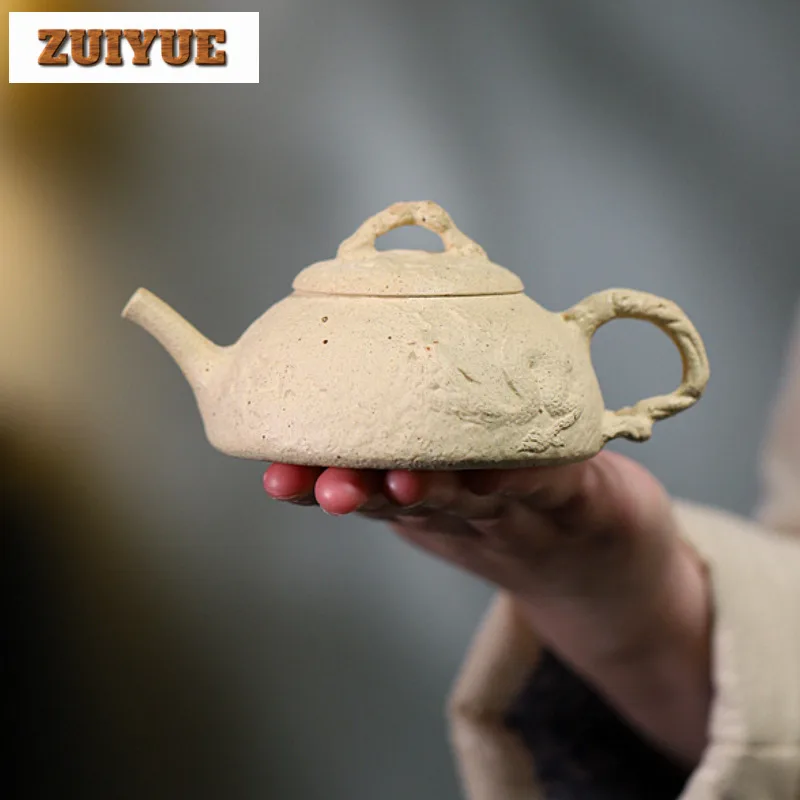 

160ml Exquisite Yixing Purple Clay Teapots Handmade Gong Chun Dragon Pot Raw Ore Section Mud Kettle Zisha Tea Set Tableware Gift