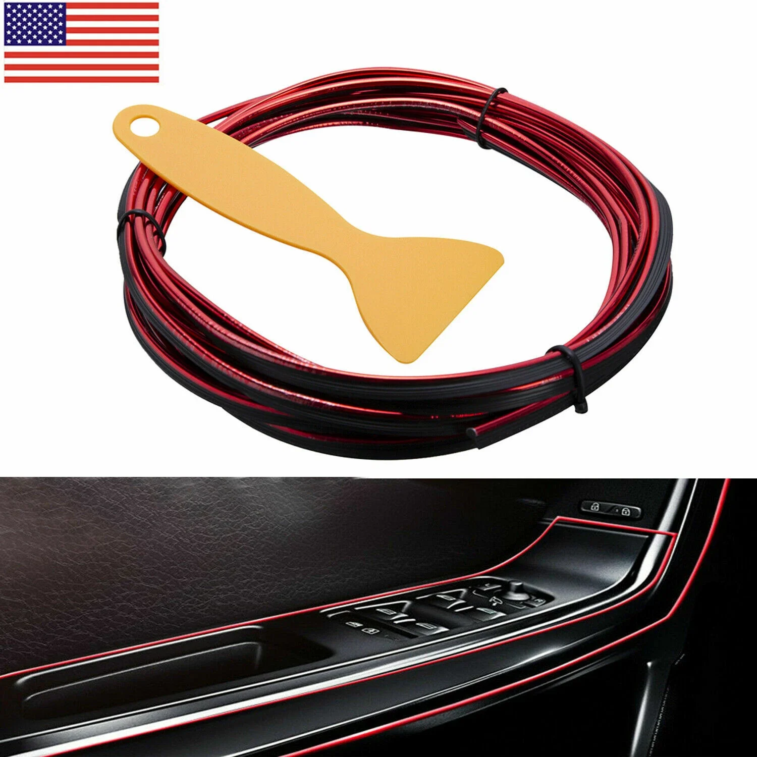 

Красный автомобиль 16 футов 5 м внутренняя кромка зазора линия молдинг отделка молдинг полоса авто декор