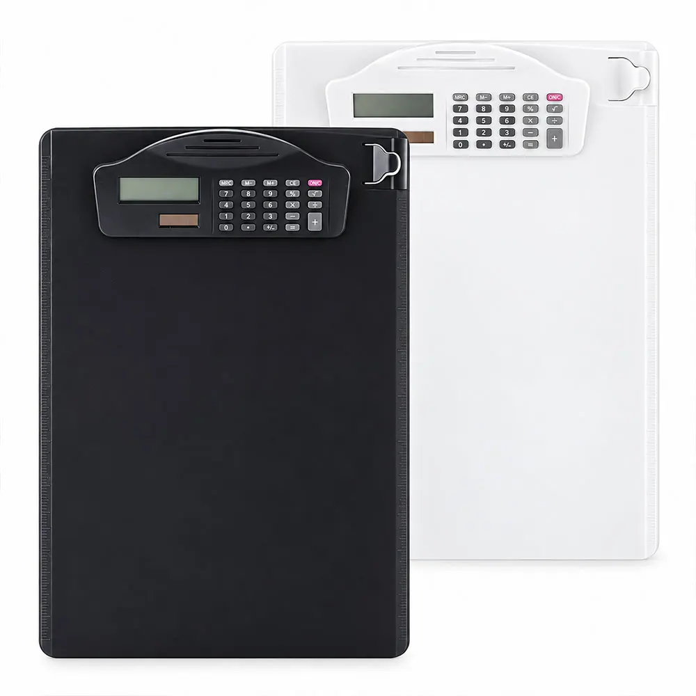1pc A4 Multiuse Clipboard with Solar Calculator, Pen Holder & Ruler, Hangable PP Board for Office, Warehouse, Meetings & Work