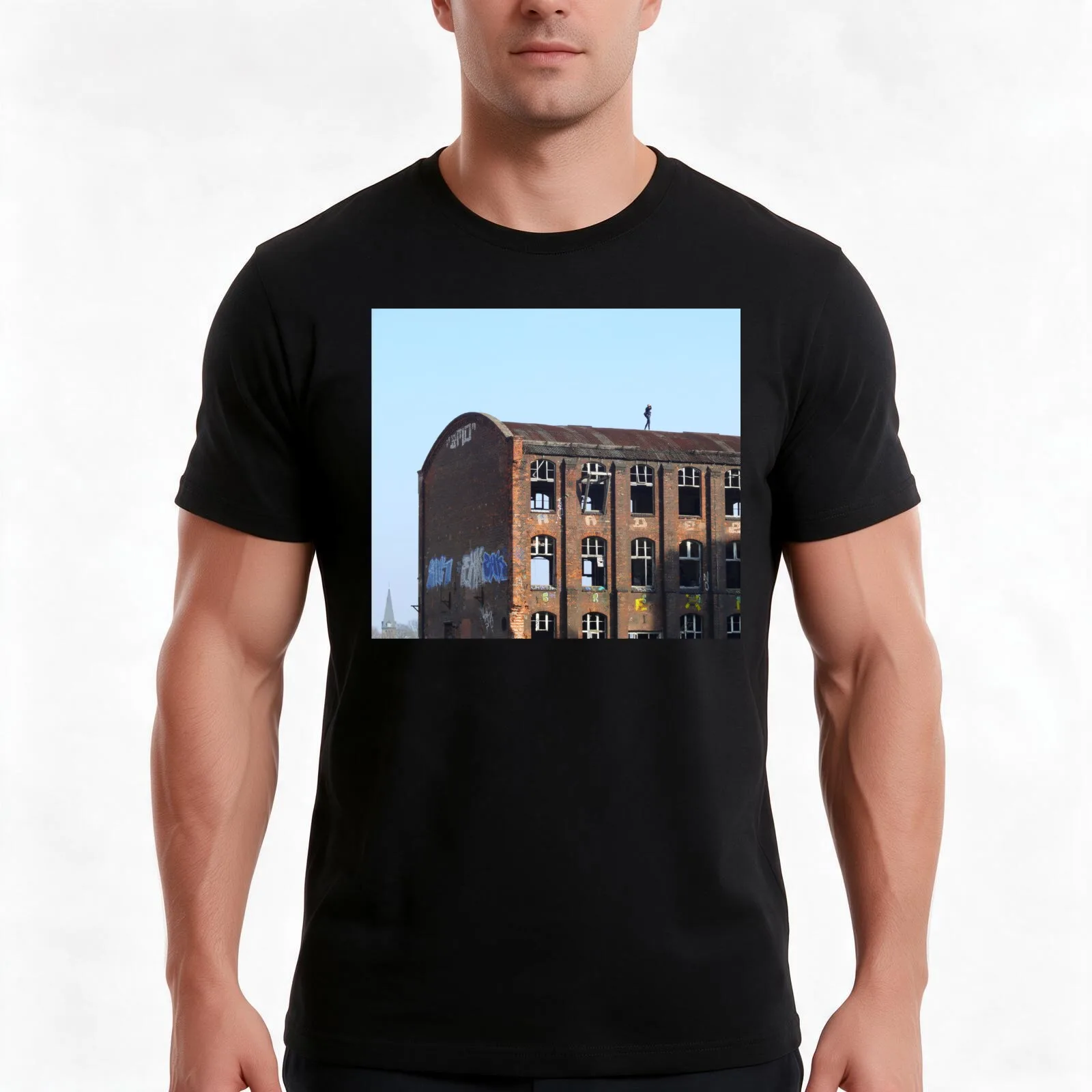Girl on the Roof 01.0, Lost Places Men T Shirt anime t shirts oversize