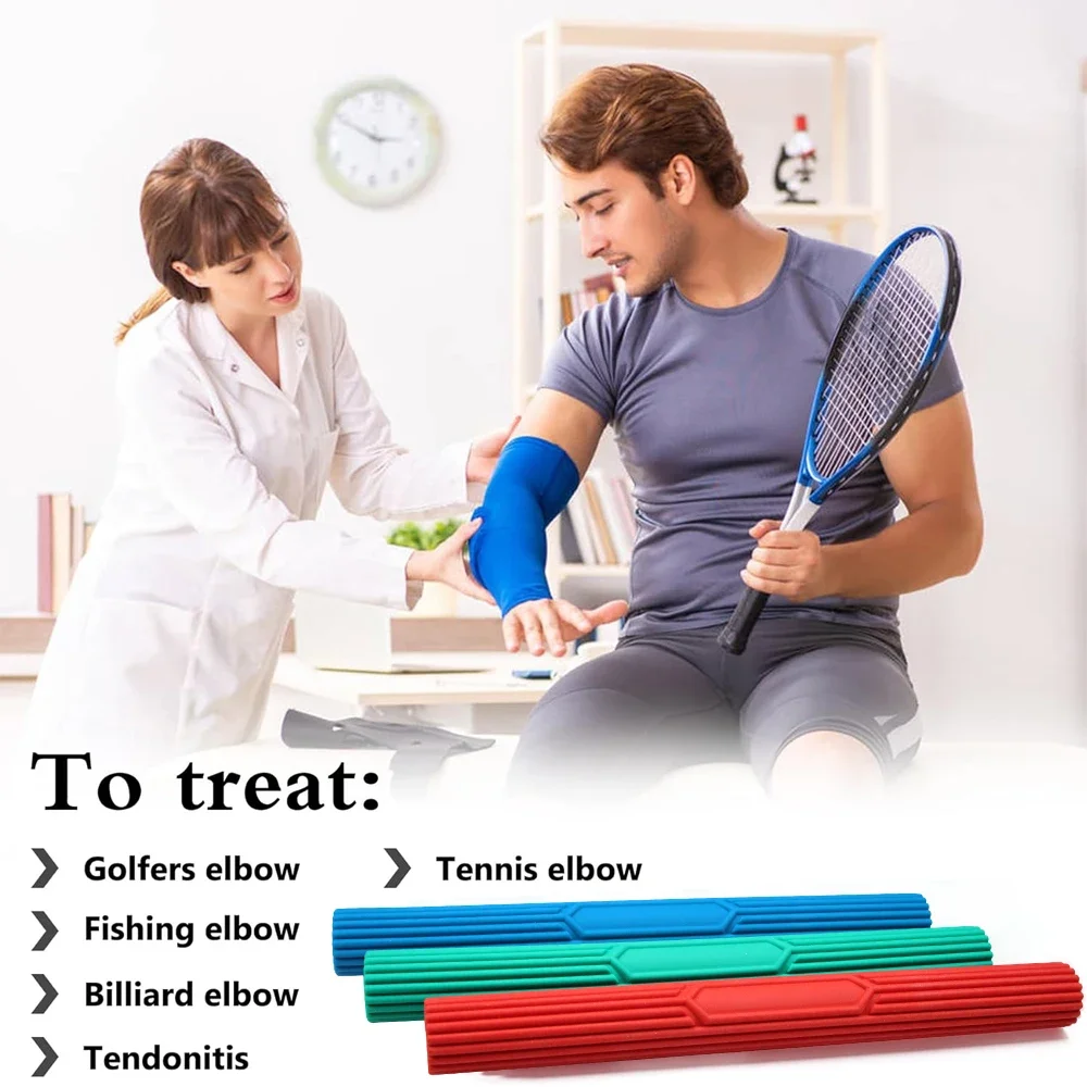 1Pcs Tennis Elbow Therapy Flexible Bar, Flex Therapy Bar Strengthener, Resistance Bar for Golfers Elbow, Tendonitis, Wrist