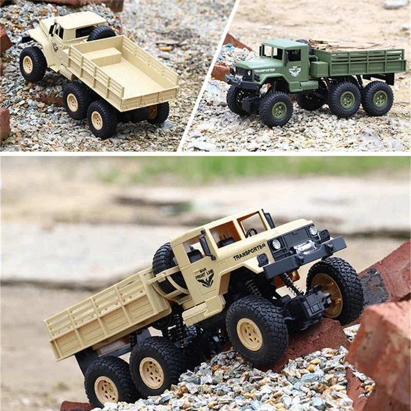 JJRC Q68 Q69 1/18 2.4G 4CH 4WD 130 Brushed Motor Yellow Green RC Vehicle Off-Road Military Truck Car RTR Model Kid Toys for Boys