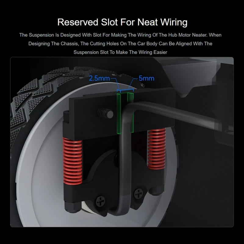 All-Metal Compact UGV Suspension (B) High-Strength Spring, 3KG Load Capacity, Suitable For DDSM210 & DDSM400 Hub Motor