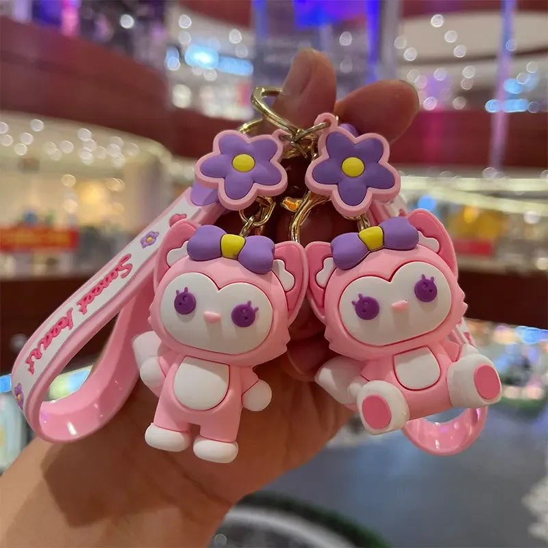 Disney Cartoon Cute StellaLou LinaBell Keychain for Women Girls Fans Lovely Pink Fox Purple Rabbit Backpack Car Accessories Gift