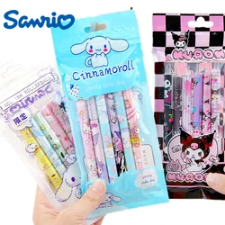 6Pcs/Set Kawaii Sanrio Hello Kitty 0.5mm Gel Pens Cute Kuromi Press Gel Pen Cartoon Kids School Student Stationery Supplies Gift