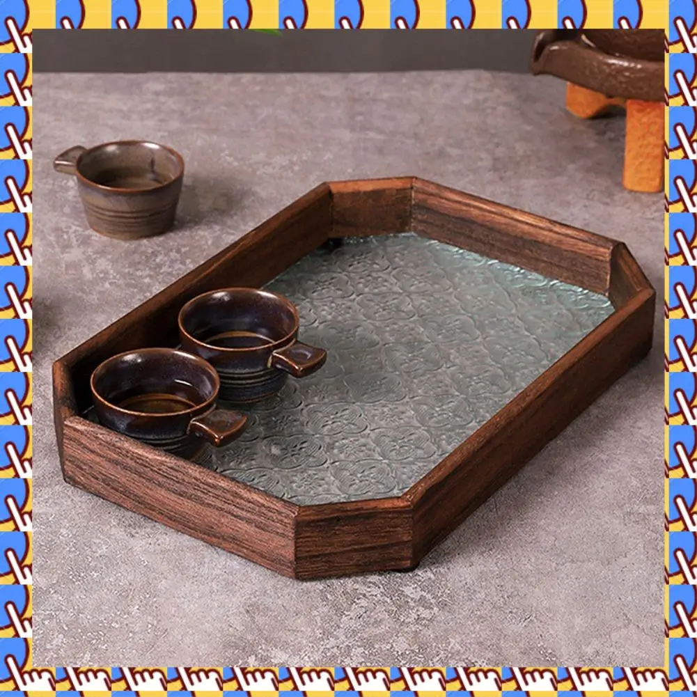 

Glass Multipurpose Cup & Mugs Holder Platter Desk Organizer Fruit Snack Trays For Desk Bathroom Table Kitchen Parties