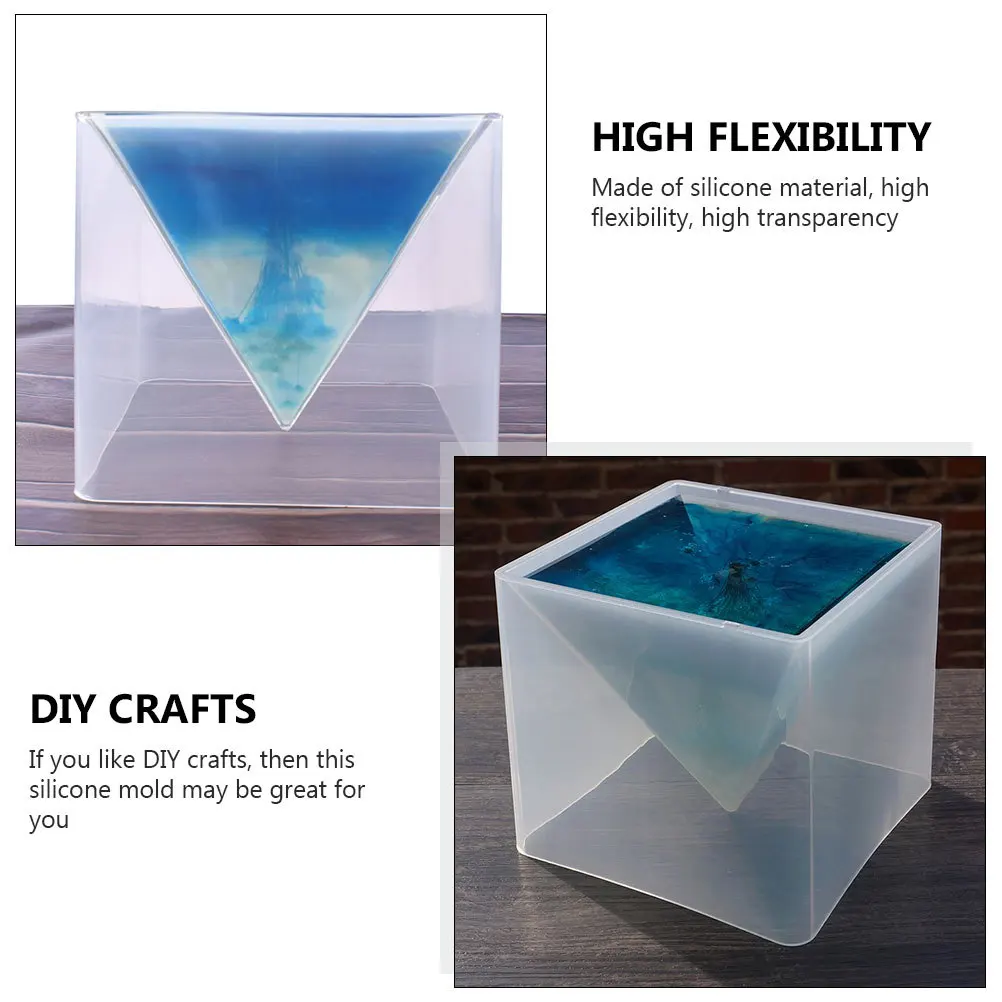 

1pc Pyramid Mold Silicone Diy Molds For Craft Making Durable Storage Box Desktop Organizer Jewelry Case Casting Tool Handmade