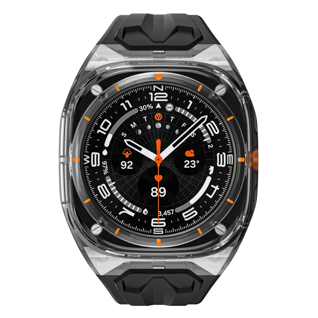 Modification Kit For Samsung Galaxy Watch Ultra Sport Strap+Case Bracelet Band For Galaxy Watch Ultra 47mm Transparent Mod Kit