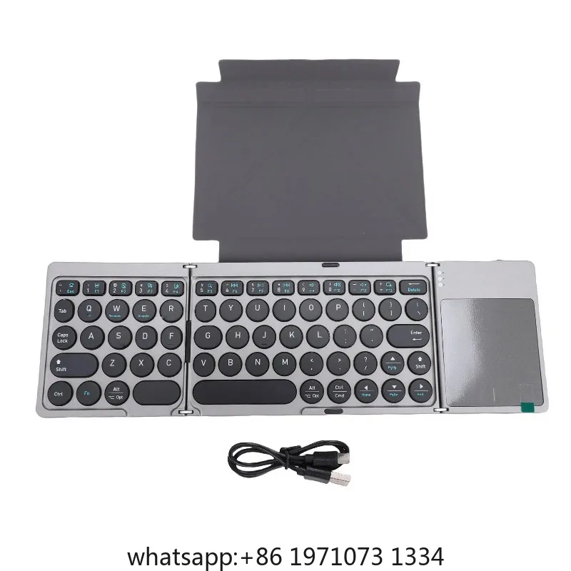 Bluetooth Keyboard Portable Wireless Keyboard with PU Leather Cover  for Tablet Laptop Smartphone