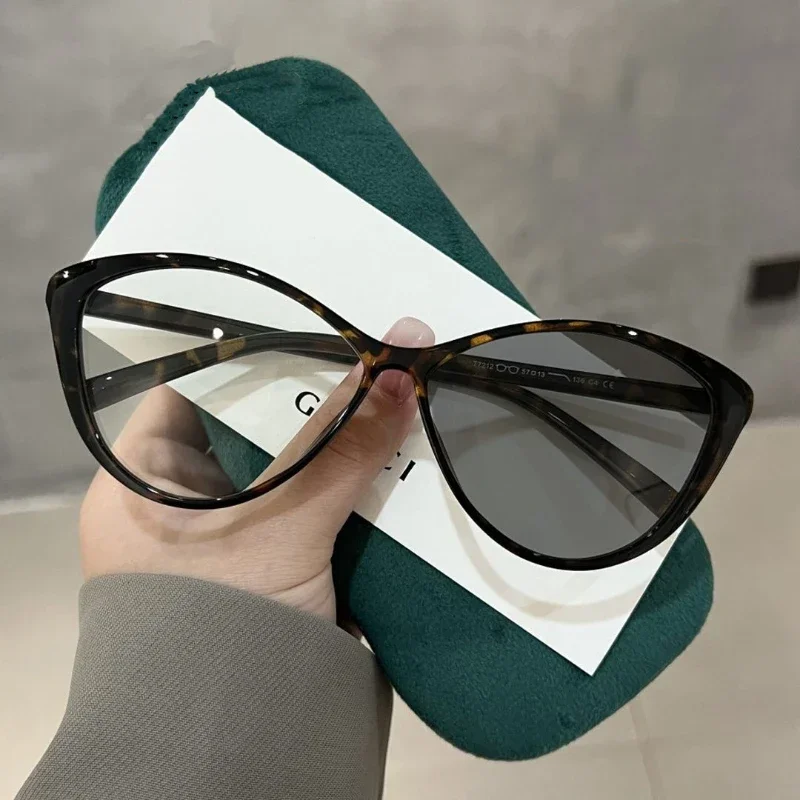 Outdoor Photochromic Sunglasses for Myopia Glasses Vintage Cat Eye Anti Blue Light Near-sight Eyeglasses Finished Minus Eyewear
