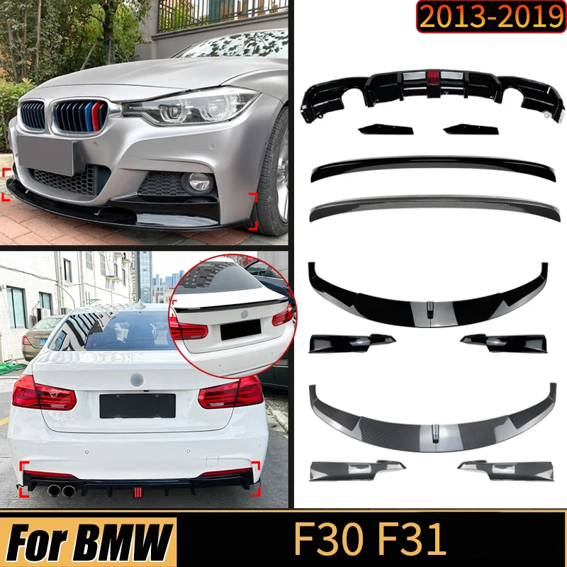 

For BMW 3 Series F30 F31 2013-2019 Front Bumer Lip Rear Spoiler Wing Rear Diffuser Splitter Chin Guard Board Car Bodykits Tuning