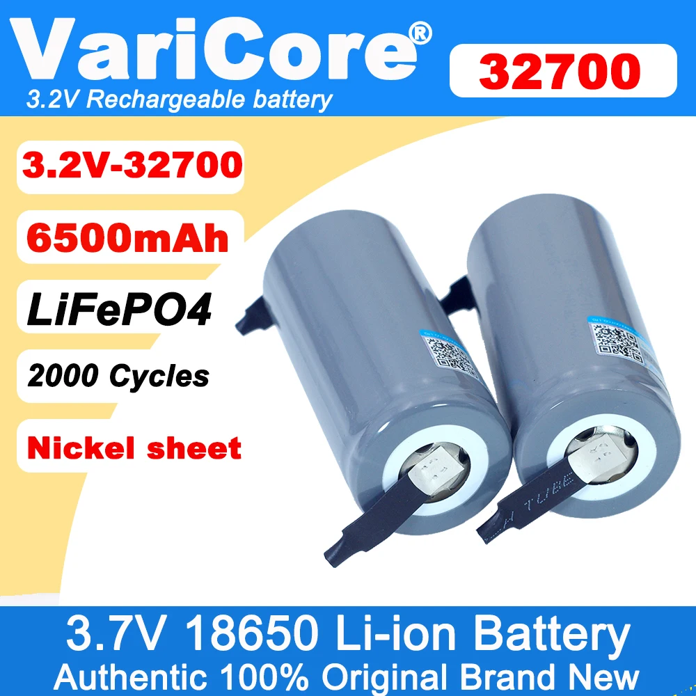 

VariCore 3.2V 32700 6500mAh LiFePO4 Battery 35A Continuous Discharge Maximum 55A High power battery+DIY Nickel sheets