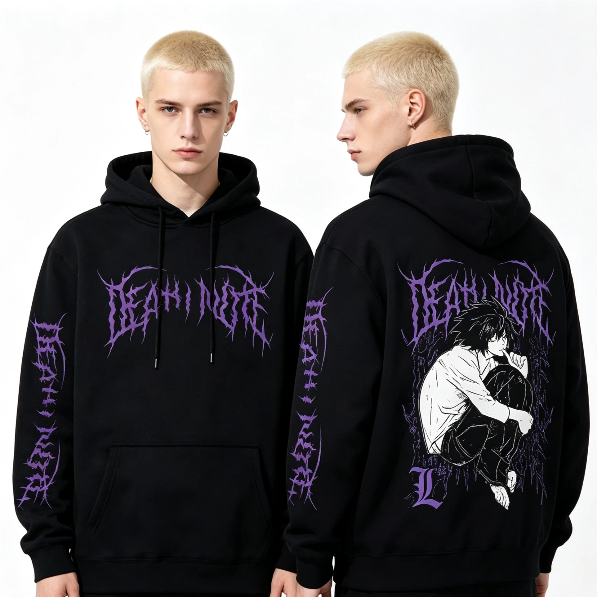 Hot Sale Japanese Anime Death Note L·Lawliet Hoodies Men Women Fashion Trendy Oversized Hooded Perfect for Commute & Loungewear