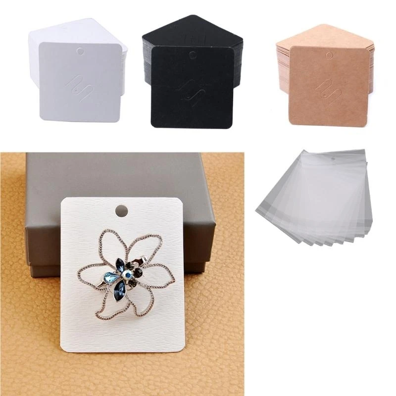 

X6He 100pcs/лото броши дисплей карта пустая карта Kraft Paper-Tag Упаковочная карточка для малого бизнеса продажа Hang-Price-Tag