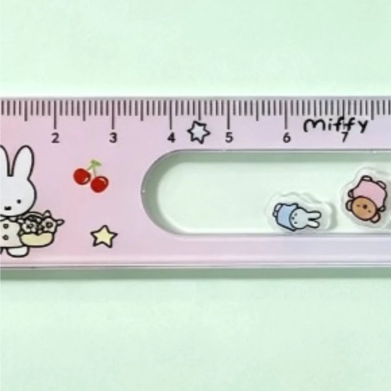 Cartoon Kawaii New Style Shake Music Ruler Student Learn Dedicated Stationery Drawing Easy To Use Interesting Good Looks Miffy