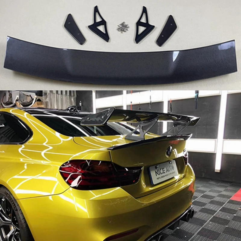 

Для BMW M4 F82 задний спойлер из углеродного волокна крыло багажника 2014-2020 FRP кованый УГЛЕРОДНЫЙ