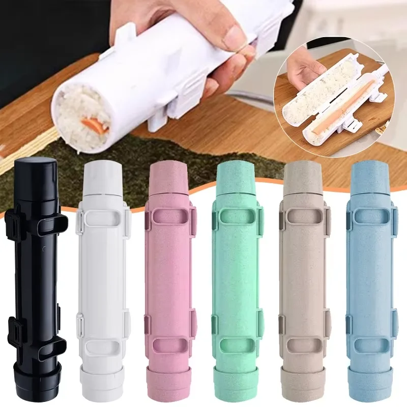 Sushi Maker Mold Food Grade Plastic Sushi Roller Mold Cylindrical Diy Sushi Making Kit Machine for Kitchen Sushi Cooking Rolls