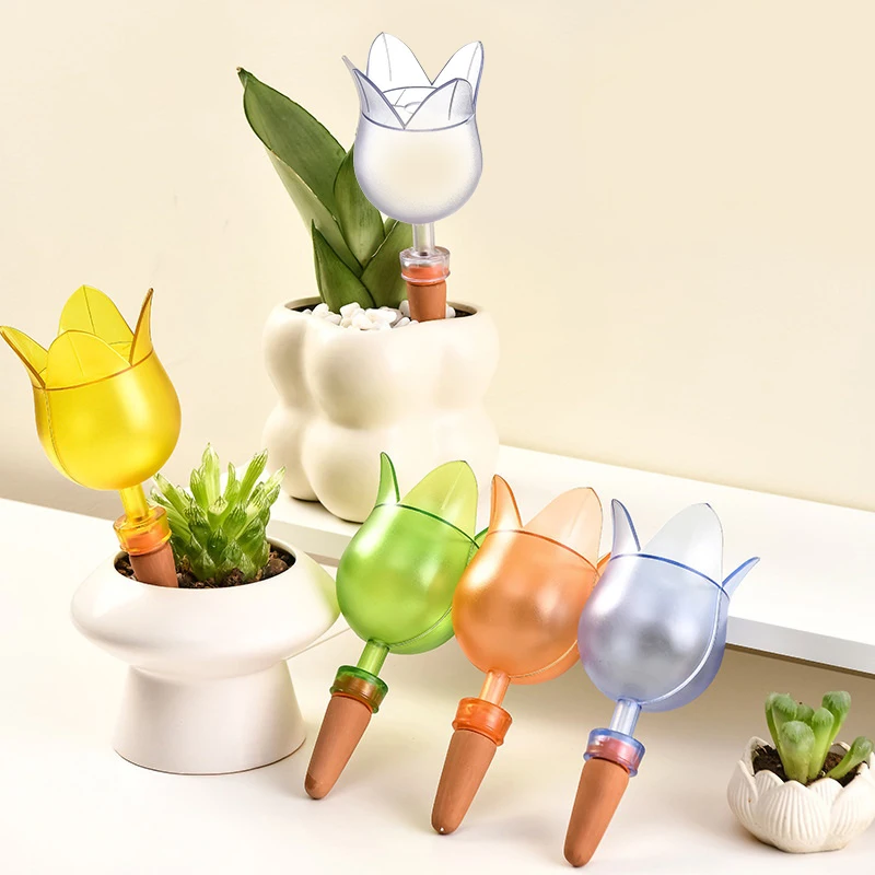 

{MX} Tulip Shaped Automatic Lazy Watering Tool Smart Dripper Water Seepage Device Water-Saving Watering Pot For Trip