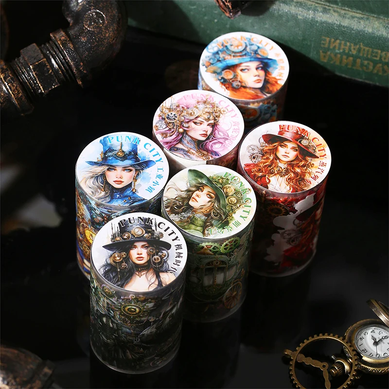 

6PCS/LOT Punk City series cute lovely decorative Adhesive PET tape