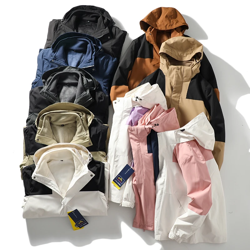 

Profional ade Tee-in-One Fce Lined Jaet ex Outdoor Осень Зима Водонепроницаемое ветрозащитное пальто Urban Faion Long...