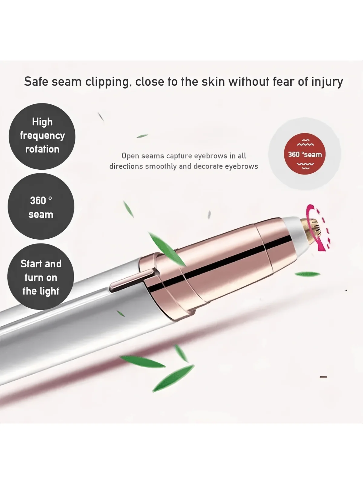 1 Stück ABS Tragbarer Augenbrauentrimmer Tragbare Augenbrauen, schmerzloser weißer Augenbrauentrimmer, Augenbrauenfixierungsstift für Damen Automatischer Eye-B