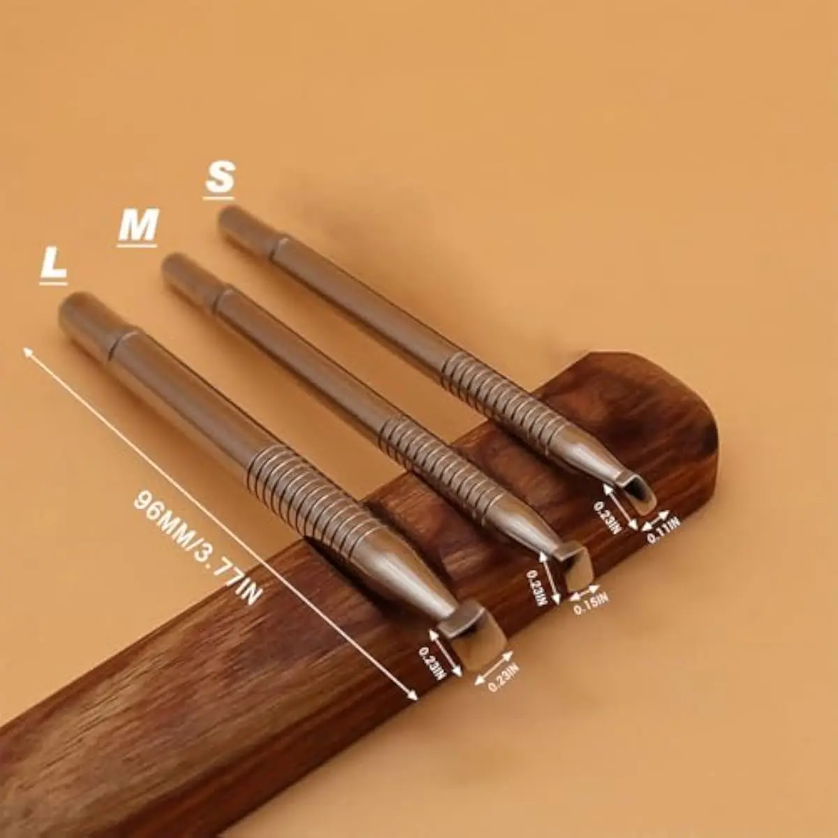 Leather Stamping Tool Beveling Set 3Pcs Smooth Beveler Stamps Stainless Steel Carving DIY LeatherCrafts Kit