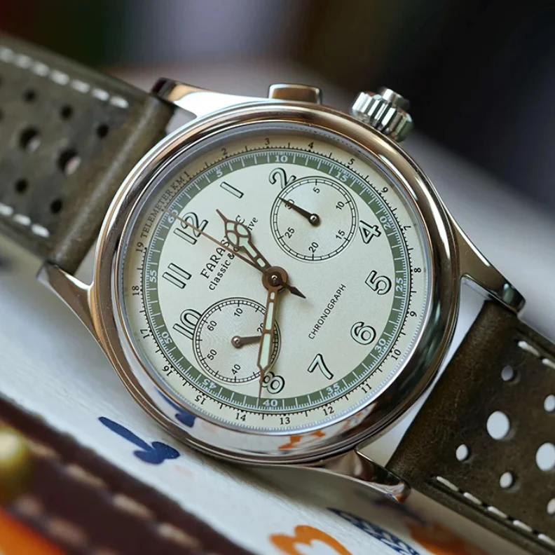 

Мужские часы FARASUTE с хронографом, 40 мм, механические, с ручным заводом, сапфировое стекло, водонепроницаемость 3 бар, светящиеся стрелки, механизм ST19