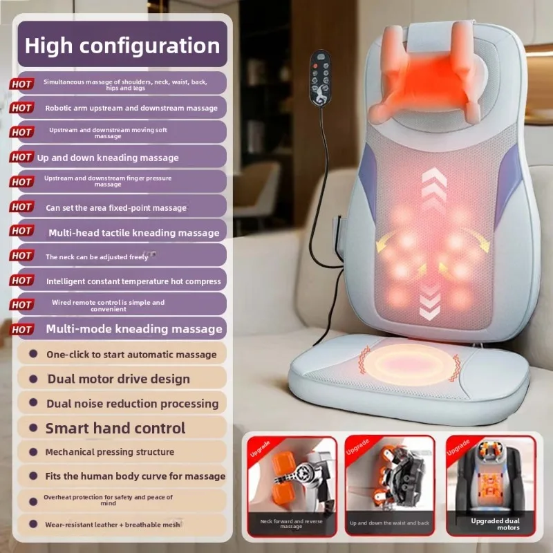 Multifunction Massage Cushion Moving Neck Shoulder Spine Back Full Body Home Automatic Office Shoulder Neck Full Body Massager