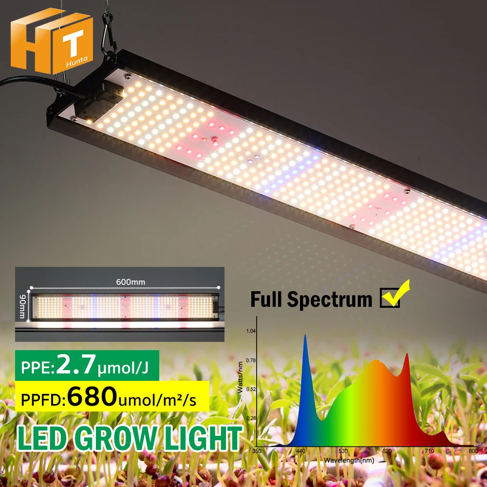 85W Vollspektrum LED-Wachstumslampe LM281B 3000K IR UV-Licht 680umol/UD/s Hoher PPFD für Indoor-Gewächshaus Pflanzenlampe
