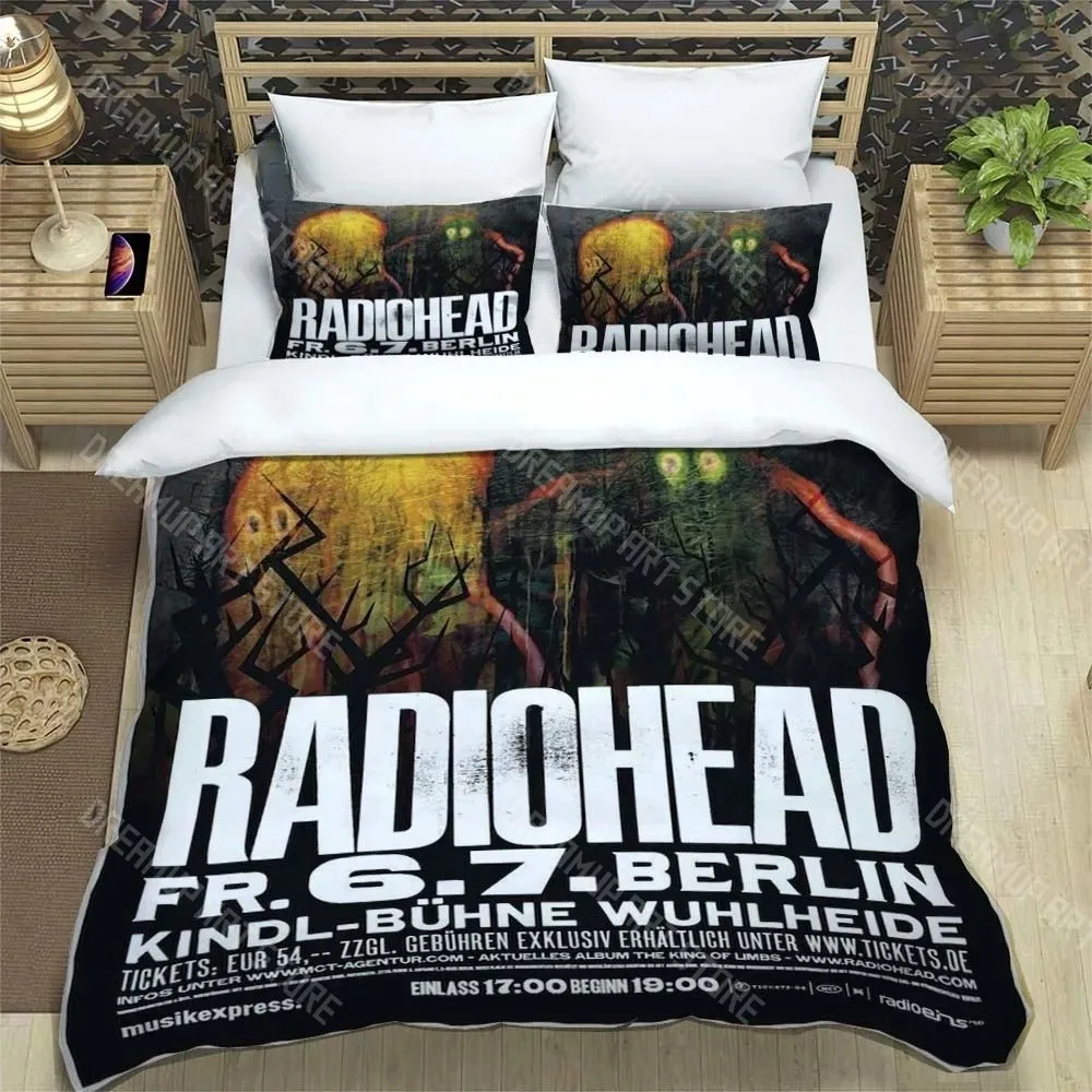 3D Printed United Kingdom Rock Band R-Radiohead Bedding Set for Boys Girls Duvet Cover Twin Queen King Full Single Double Sizes