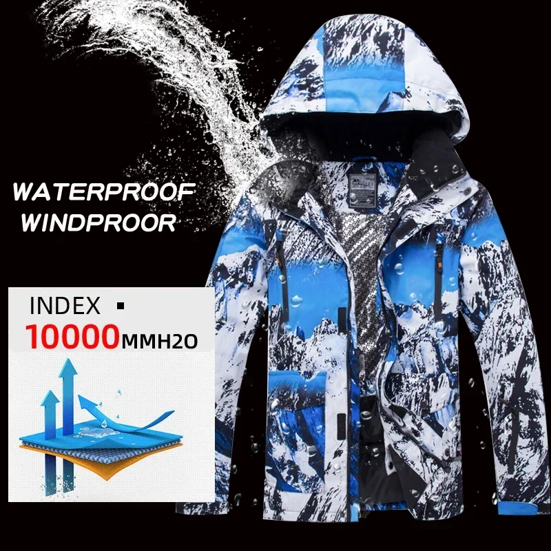 Winter Men\'s Ski Suit Camouflage Thermal Snow Wear Waterproof Windproof Outdoor Sports Snowboard Jackets And Ski Pants Brand