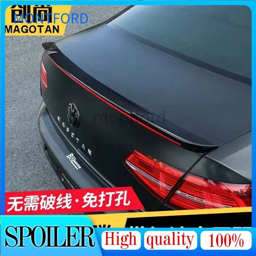 

New Design Rear Wing Spoiler For VW Passat B8 2017 2018 2019 2020 Flowing Brake Lamp Trunk ABS Plasti Spoiler Wing FOR Passat