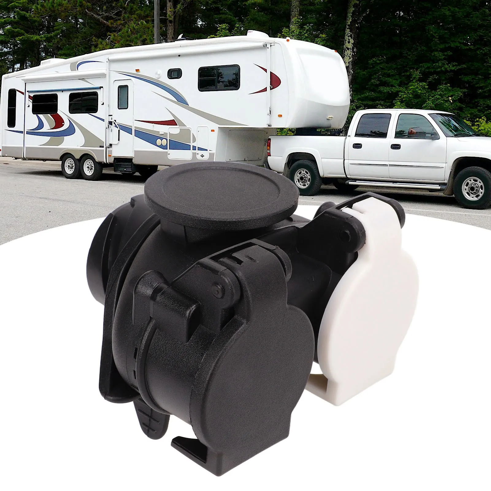 

13-контактный на 7-контактный адаптер для вилки прицепа Адаптер для преобразования двойной розетки для всех вилок прицепа Адаптер для переоборудования розеток прицепа